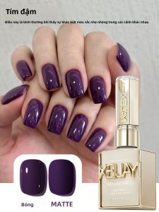 Sơn Gel Móng Tay Màu Tím Đậm 15ml Không Cần Lau Màu Trơn Phù Hợp Với Mọi Mùa Dành Cho Móng Tự Nhiên