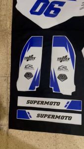 Decal kawasaki KLX 150 BF RACING SIMPLE MINIMALIS PUTIH UNGU D-A4-348