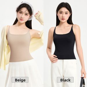 miiow | Cat Woman Seamless Base Tank Top With Chest Pad Women Summer Anti-Light Skin Ice Silk Strapless Sleeveless Shaping Backless Top