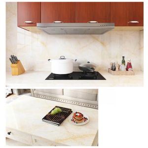BW-C1041 Wallpaper Stiker Dapur Uk 100x60cm Anti Minyak Motif Marmer Glossy Stiker Dinding Anti Air