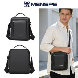 MENSPE Mens Bag Shoulder Messenger Bag Waterproof Sling Crossbody Bag Business Bag Multi-Layer Pocket Business Cashier Bag