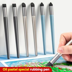 3Pcs Rubbing Sponge Pen Reusable Washable Oil Pastel Brush Rub Pen Smudge Painting Brush Detailing Lightening Tool Art Supplies