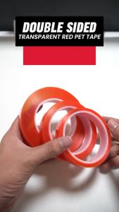 KELIN Double Sided Transparent Red Pet Tape 20 mm x 5m/10m/20m high viscosity adhesive tape