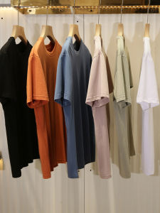 Comfortable Cool Feeling Antibacterial Mens round Neck Short Sleeve T-Shirt Youth Trendy Standard Fit Combed Cotton Base Layer