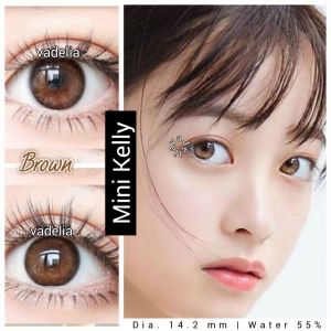 Softlens Mini Kelly Brown Dia.14.2 mm Normal & Minus ( -0.50 s/d -10.00 ) Bisa Beda Minus Soflens Natural By Kitty Kawaii