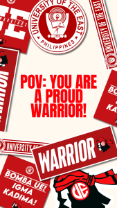 University of the East UE Vinyl Sticker Waterproof and Scratch Proof - Features University Seal Warrior Logo and Various Text Designs - Ideal for Outdoor or Indoor Use