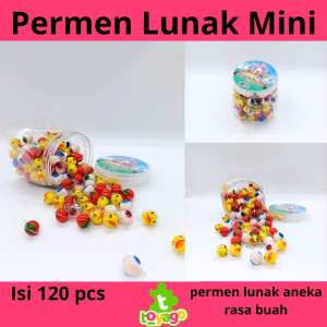 Permen lunak toples mini isi 120 pcs grosir murah ( permen lunak mini toyago toys)