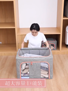 ( กล่องใส่เสื้อผ้า )🏆 โครงเหล็ก กล่องเก็บของแบบพับได้ กันความชื้นและฝุ่น ความจุขนาดใหญ่ 💥เก็บเสื้อได้ 10-25ตัว💥