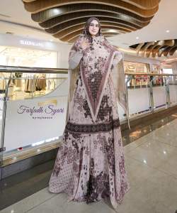 Kameela Syari Brown Ceruti Babydoll Premium Farfadh Syari by Rayhanco