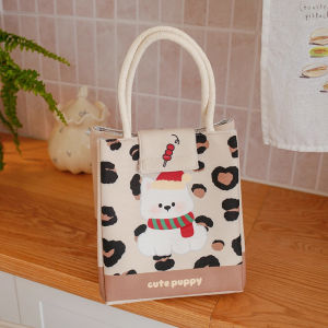 Cute Large Capacity Insulated Lunch Box Bag Portable Handheld Bento Bag with Meal And Snack Bag for Students And Office Workers