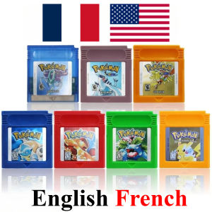 Bandai | GBC Pokemon 7 Styles Cartridge Bundle Red/Blue/Crystal/Gold/Silver/Yellow/Green Multilingual Card USA/FRA English French