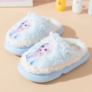Elsa Queen Cotton Slippers Childrens Casual Home Soft Bottom Princess Snow White Princess Indoor Shoes Girls Indoor