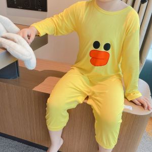 เด็กเป็ดสีเหลือง Onesie ชุดนอนสําหรับ All Seasons Modal ผ้าการ์ตูนสไตล์แขนยาว Climb Up Design Baby Face Mask ถุงนอน