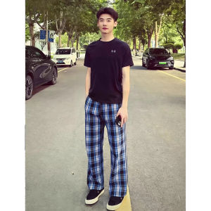 OUMULONG | Check Pattern Casual Pants