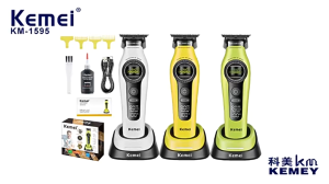 Kemei Clippers Professional Hair Clippers External Rotor Brushless Motor Hair Trimmers 8000RPM Hair Clippers Men KM-1595