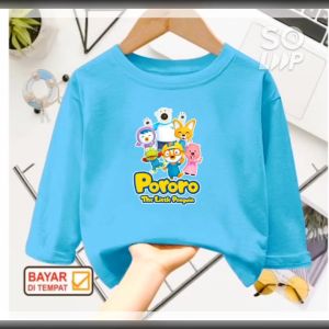 Pororo Kaos anak lengan panjang usia 1-12 tahun