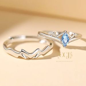 Cincin Couple Silver Adjustable S35 | Pasangan | Nikah | Lamaran | Hadiah | Tunangan 925 Perak | Aksesoris Pria Wanita
