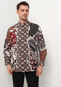 Arjuna Weda Koko Batik Pria Motif Watu Permata
