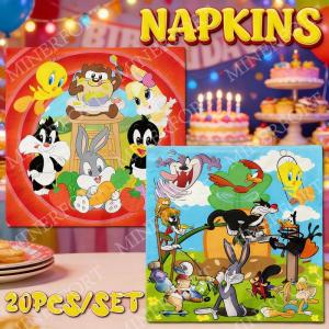 Warner Bros Disposable Napkins Looney Theme Party Cute Cartoon Table Tissue for Baby Shower Decoration Festival Party Supplies