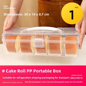 Refrigerated Cake Roll Storage Box Disposable Cutting Block Portable Home Use Baking Accessories Kitchen Storage Container