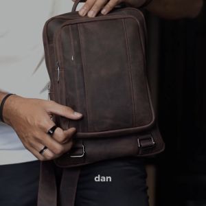 Reven Leather Jakarta - Ammar Bag Tas Selempang Pria Kulit Sapi Terbaru Waterproof Cowok Keren