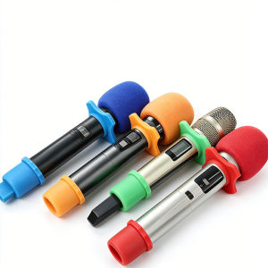 Microphone Cover KTV Mic Sponge Sleeve Silicone Anti-Slip Ring Fall-Proof Tail Cover Washable Anti-Spray Guard