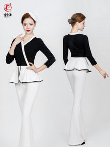Yoga Clothes Elegant Body Shape Etiquette Costume Dance Training Show Costume Mentor Practice Yoga Suit Cotton Blend Spring Summer Long Pants Women
