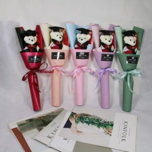 PICKIT ของเล่นตุ๊กตาผ้า ช่อหมี ของขวัญรับปริญญา ช่อดอกไม้ประดับตกแต่ง การ์ตูนหมีน่ารัก สไตล์เก๋ๆ วันวาเลนไทน์ ช่อดอกไม้รูปสัตว์