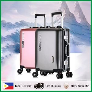 COD 20/24inch Aluminum Suitcase USB Charging Luggage TSA Lock Luggage Trolley Travel Bag