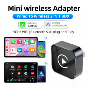 Grandnavi | Mini 2IN1 Wireless CarPlay Android Auto USB Adapter Dongle Smart Box Plug Play For VW Toyota Nissan Honda Ford Benz KIA