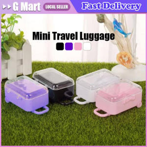 Mini Trolley Luggage For Storing Doll Clothes Shoes Jewelry Cute Plastic Small Suitcase Box Dollhouse Decoration Accessories