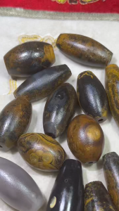 3pcs/lot Crystal Cave Inner Mongolian Dzi Bead Raw Stone Unprocessed Texture Worlds Most Powerful Weathering wholesale 30-56mm