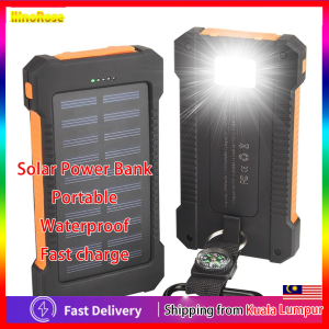 100000mAh Solar Power Bank IP67 Waterproof Powerbank Solar Original with LED Light Power Bank Solar Charger 3 USB Mobile Phone Fast Charging Powerbank Solar Original Large-Capacity Portable Mobile Phone Charger with Solar Panels
