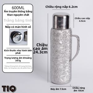 XINLONGTANG | Bình Nước Tiện Lợi Titanium Tinh Khiết Mới 2026 Hiển Thị Nhiệt Độ Thông Minh