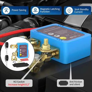 12V Battery Master Disconnect Switch Battery Master Switch with Remote Heavy Duty Car Battery Kill Switch 240A 433MHz Anti-th