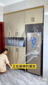 Disposable Anti Dust Cover Dustproof Masking Film for Furniture - Plastic Protective Film Cover - Multi-functional 家具防尘膜 - Glue Strip Design - Thick and Waterproof - Reusable - Suitable for Walls, Wardrobes, and Electrical Appliances