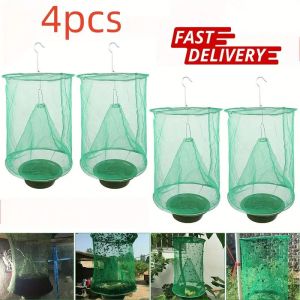 4Pcs Farm Fly Trap Killer Cage Net Insect Trap Insect Catcher Outdoor Suspension Type Stable Fly Trap Fly Control Bag Pest and F