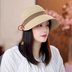 Spring Summer Womens Foldable Fishing Cap Outdoor Sun Protection Hat Face Slimming Duckbill Cap Travel round Top Hat