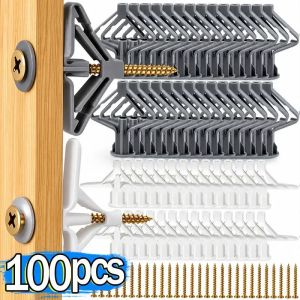 200/20PCS Plasterboard Dowels with Fixings Screws Self-Drilling Expansion Screw Tube Drywall Anchor Fastener Kits Hardware Tools