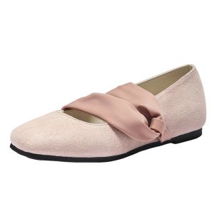 Agsdon | Ballet Style Low Heel Tie Up Shallow Shoes