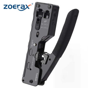 ZoeRax RJ45 Cat7 Cat6 Cat5 Pass Through Crimper for RJ45 RJ12 RJ11 Network Connector Modular Plug Ethernet Cables EZ Crimp Tool