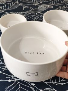 Large Ceramic Dog Bowl Cat Food Tray Flat Bottom Water Dish Anti Flip for Medium to Large Dogs And Cats Pet Dining Bowl