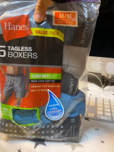 Quần Boxer Nam Hanes ComfortSoft Tagless 5-Pack Size M (32–34") – Cotton Mềm Mại Thấm Hút Mồ Hôi Lưng Thun Comfort Fle