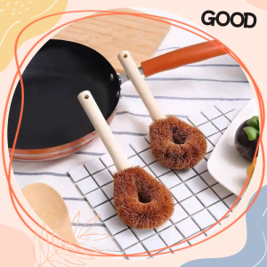 แปรงหม้อ ธรรมชาติ เส้นใยสีน้ำตาลจากเปลือกมะพร้าว แปรงทําความสะอาด ไม่ติด กำจัดสิ่งสกปรก ล้างจาน แปรงหม้อ แปรงเตา แปรงทําความสะอาด