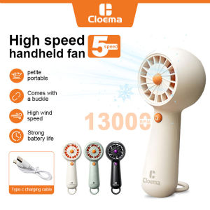 Cloema Handheld Mini Fan 5 Speeds Portable USB-C Charging 1200mah Convenient Creative Small Fans Catapult Pocket Handy Fan with Hang Loop