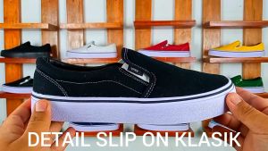 Sepatu Wanita Vans Slip On Slop Tanpa Tali Kanvas Premium Foxing karet Anti Licin Murah