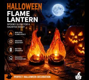 Solar Lantern Flickering Flame Outdoor Lights Waterproof IP65 & Solar Dual Charging Hanging Garden Lantern