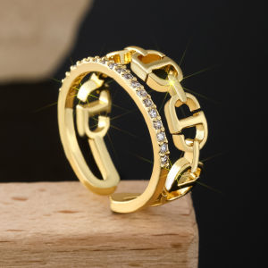 Pig Nose Accessible Luxury Cut Out Ring Buckle Cd Ring Women Ins Double Layer Open Index Finger Ring Niche Design High-End Customization