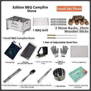 HUANGYELIEREN | Charcoal Camping Grill Folding Fire Pit