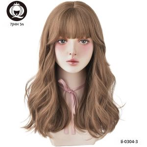 7JHHWIGS สีดํายาวหยักวิกผมสังเคราะห์กับปุยบางสําหรับผู้หญิงธรรมชาตินุ่มทุกวัน Four Seasons สวมใส่ผม